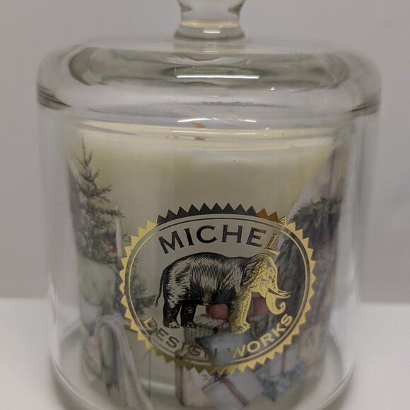 NEW! Michel Design Works Christmas by the Hearth Glass Cloche Candle 5.8oz/164g - Picture 6 of 9